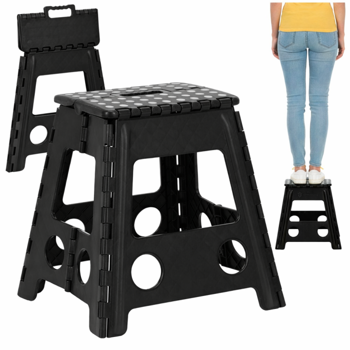 Scaun inaltator multifunctional tip scara, antiderapant, 39 cm, maxim 150 kg, negru [8]