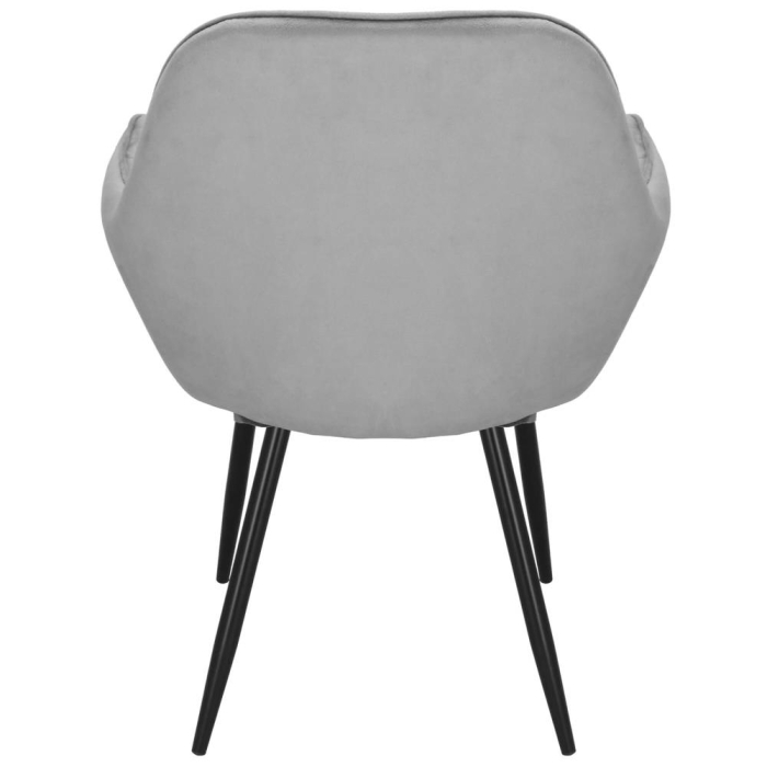 Scaun living tapitat, design modern, catifea, picioare metalice, 85x52x46 cm, gri [10]