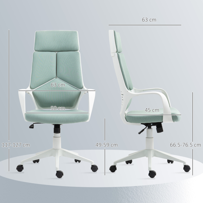 Scaun pentru Birou sau Gaming in Material Textil cu Spatar inalt Verde [3]