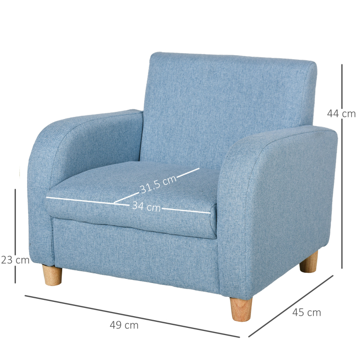  Scaun pentru Camera Copiilor in Material Textil Max. 65 kg 49x45x44cm Albastru [3]