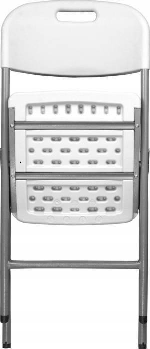 Scaun pliabil 54x46x86 cm, otel si HDPE, antiderapant, alb [6]