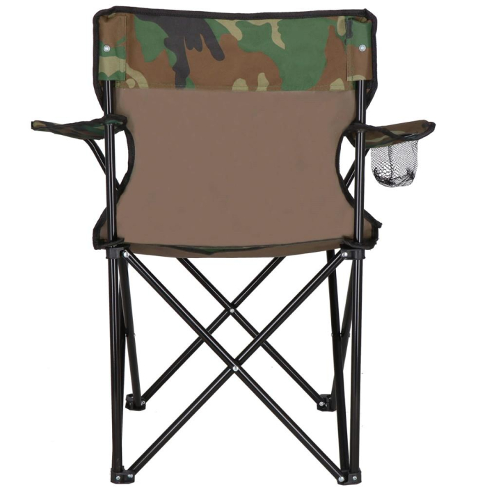 Scaun pliabil camping sau pescuit, suport pahar, 80x40x45cm, camuflaj [13]