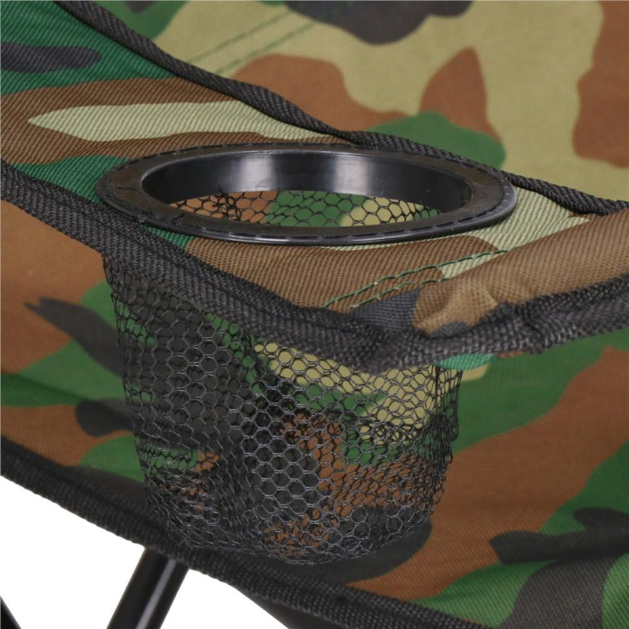 Scaun pliabil camping sau pescuit, suport pahar, 80x40x45cm, camuflaj [6]