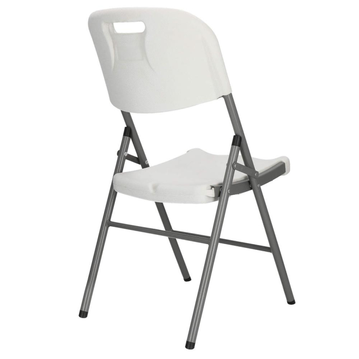 Scaun pliabil HDPE cu cadru metalic, pentru catering sau gradina, 46x53x86 cm, 150 kg, alb [9]