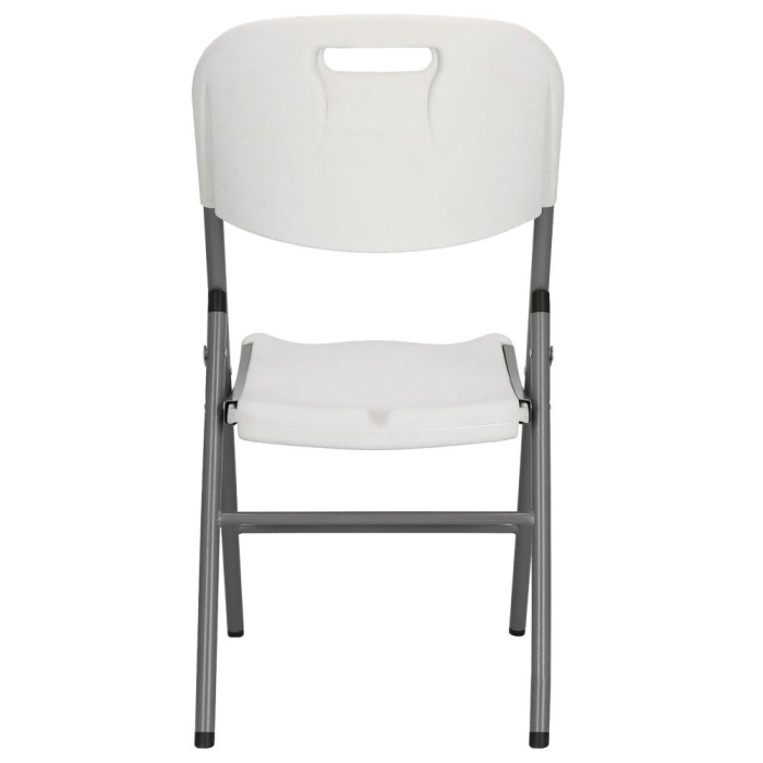 Scaun pliabil HDPE cu cadru metalic, pentru catering sau gradina, 46x53x86 cm, 150 kg, alb [5]