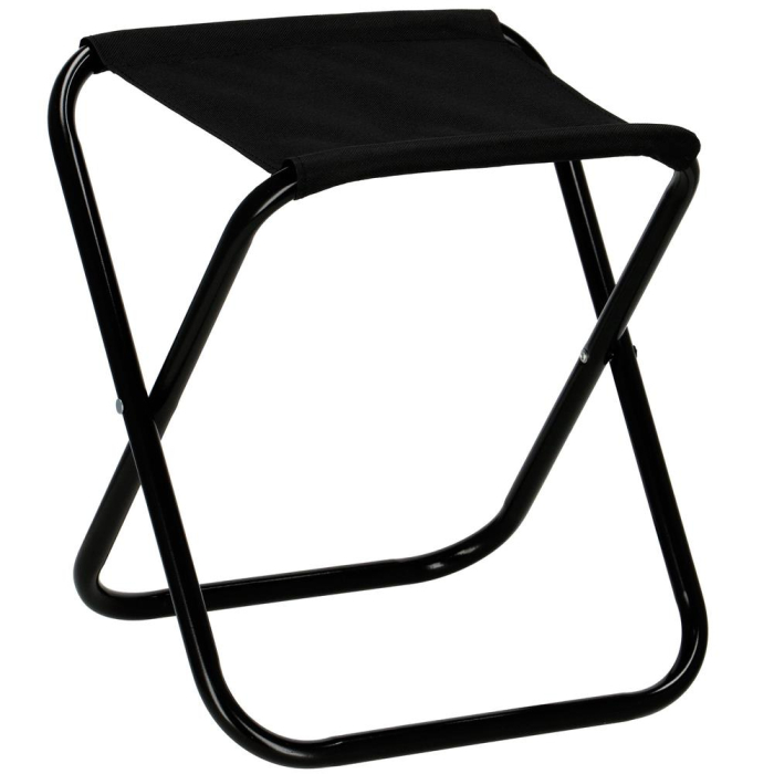 Scaun pliabil pentru camping sau pescuit, cadru metalic, maxim 100 kg, 26x26x34 cm, negru [12]
