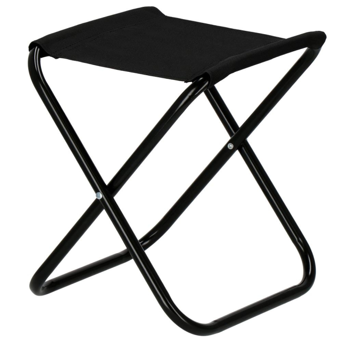 Scaun pliabil pentru camping sau pescuit, cadru metalic, maxim 100 kg, 26x26x34 cm, negru [8]
