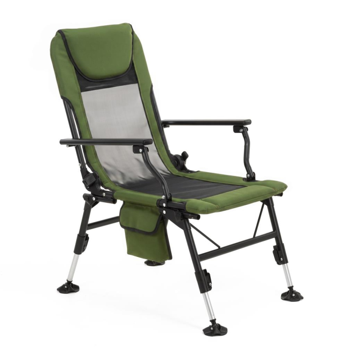 Scaun pliabil premium pentru pescuit sau camping cu suport pentru picioare, reglabil in 5 pozitii, picioare reglabile pe inaltime, 81x57x100 cm, 140 k [22]