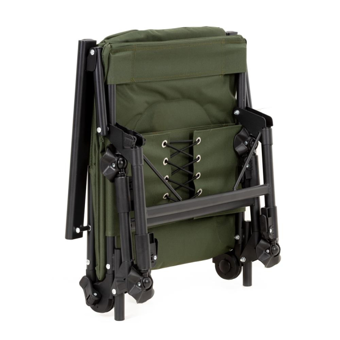 Scaun pliabil premium pentru pescuit sau camping, reglabil in 5 pozitii, picioare reglabile pe inaltime, 71x57x90 cm, 140 kg, verde inchis [11]