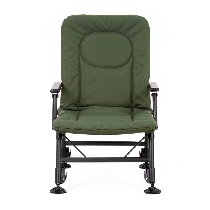 Scaun pliabil premium pentru pescuit sau camping, reglabil in 5 pozitii, picioare reglabile pe inaltime, 71x57x90 cm, 140 kg, verde inchis [21]