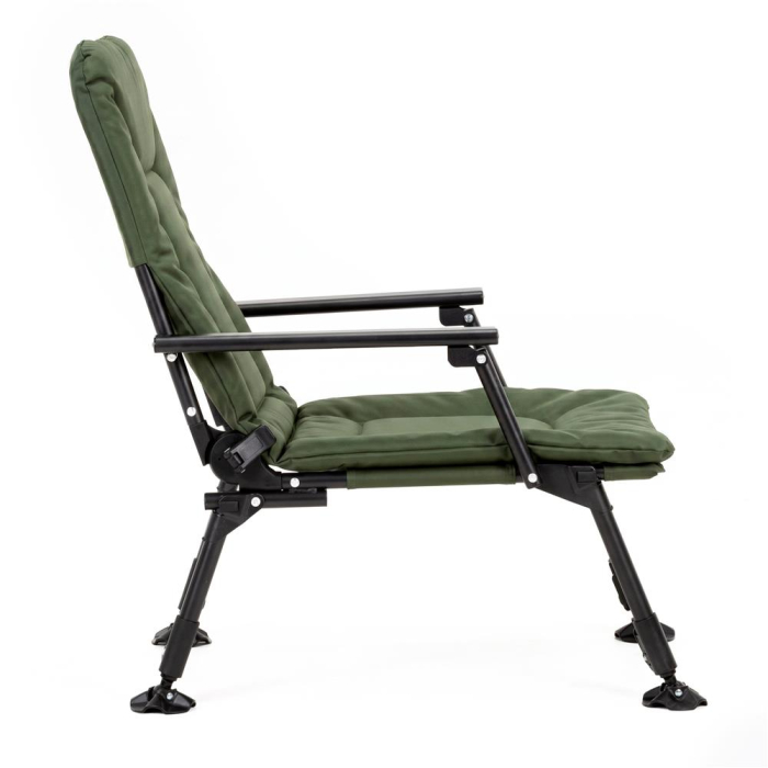 Scaun pliabil premium pentru pescuit sau camping, reglabil in 5 pozitii, picioare reglabile pe inaltime, 71x57x90 cm, 140 kg, verde inchis [8]