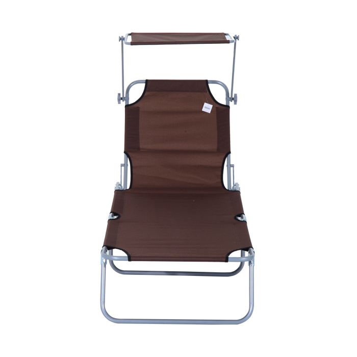  Scaun Pliabil Reclinabil cu Paravan Parasolar din tesatura Oxford, Maro [8]