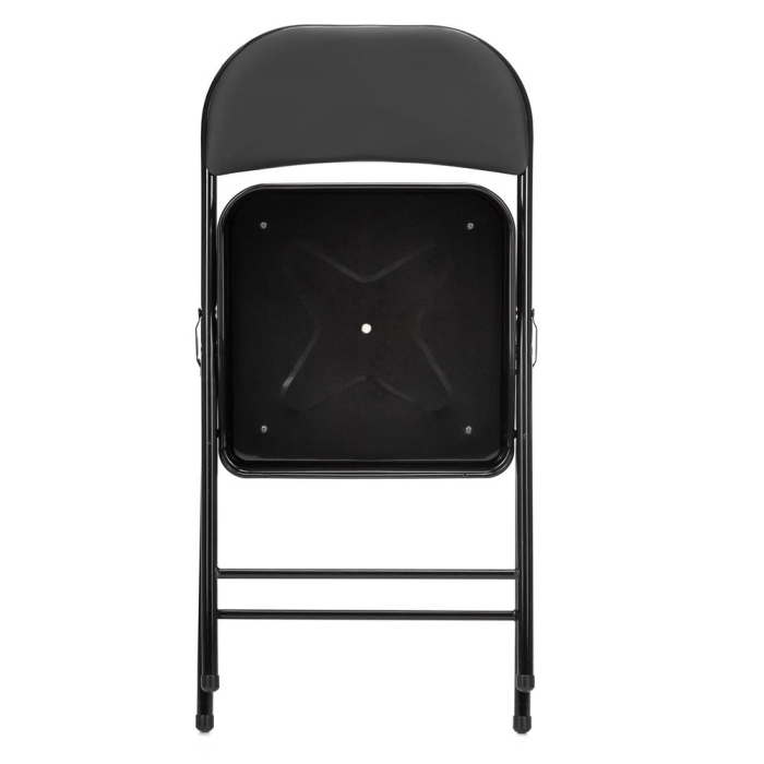 Scaun pliabil tapitat cu spatar, utilizare interior sau exterior, cadru metalic, 40x42x76 cm, maxim 120 kg, negru [9]