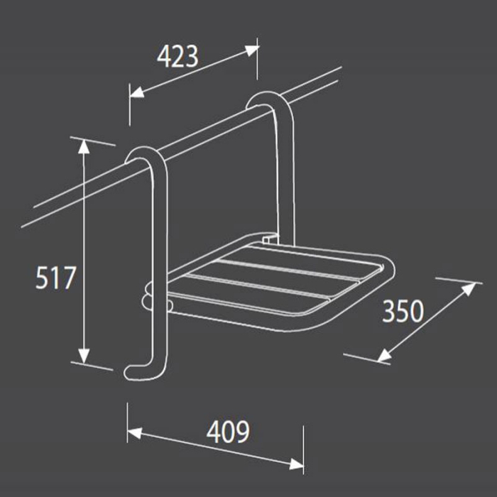 Scaun rabatabil pentru dus, Thermomat, alb [2]