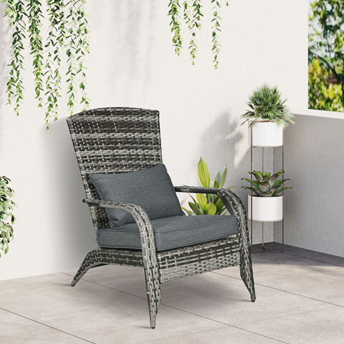  Scaun Rachita Adirondack pentru Gradina, Gri [2]