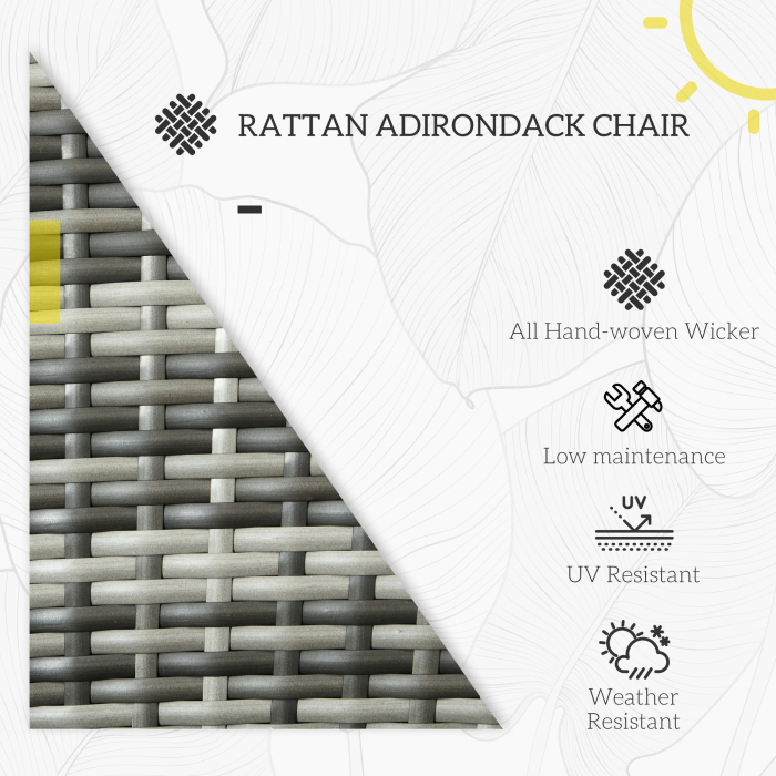  Scaun Rachita Adirondack pentru Gradina, Gri [4]