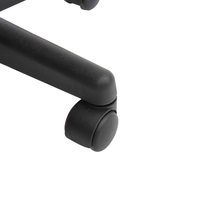  Scaun Rotativ cu Roti, Scaun pentru Coafor si Estetician cu inaltime Ajustabila, Tapitat cu Piele Ecologica, 35x38x43-55 cm, Negru [8]