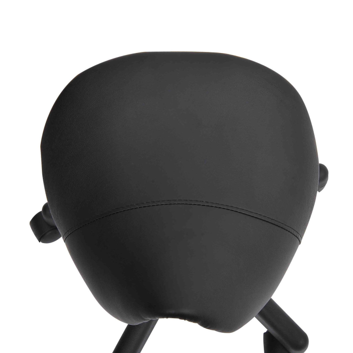  Scaun Rotativ cu Roti, Scaun pentru Coafor si Estetician cu inaltime Ajustabila, Tapitat cu Piele Ecologica, 35x38x43-55 cm, Negru [9]