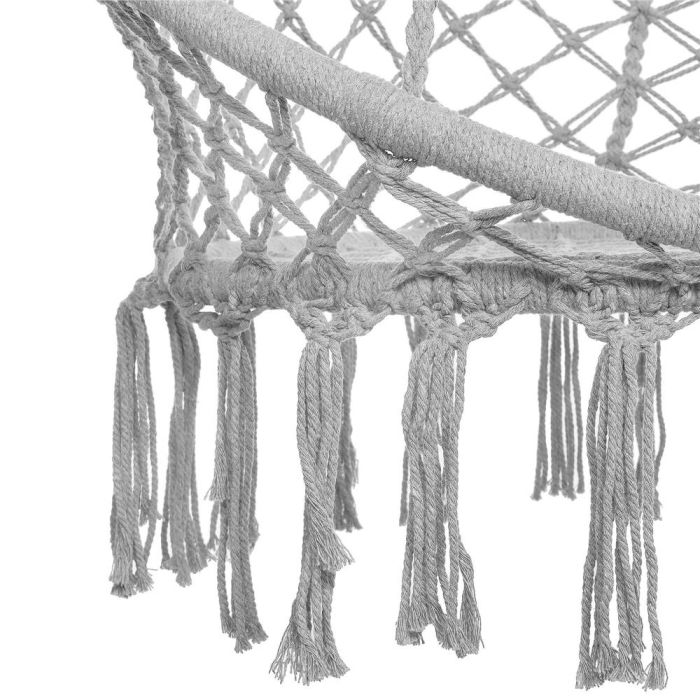 Scaun rotund Sersimo tip leagan suspendat cu perna Confort Plus casa sau gradina, gri [11]