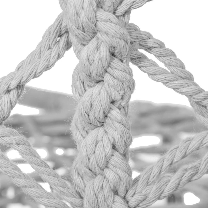 Scaun rotund tip leagan suspendat pentru casa sau gradina, cu franjuri, 150kg, gri [12]