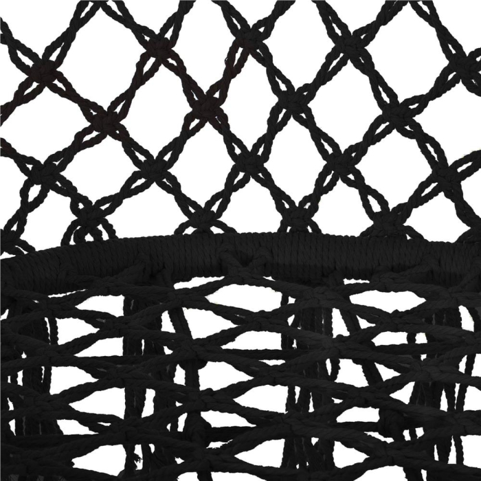 Scaun rotund tip leagan suspendat pentru casa sau gradina, cu franjuri, 150kg, negru [13]