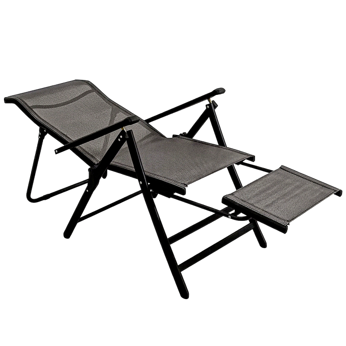 Scaun si sezlong pliabil 2 in 1 pentru gradina, cu suport pentru picioare, reglabil in 5 pozitii, 53x70x107 cm, gri [2]