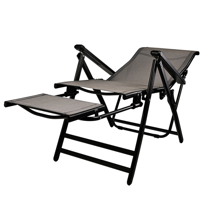 Scaun si sezlong pliabil 2 in 1 pentru gradina, cu suport pentru picioare, reglabil in 5 pozitii, 53x70x107 cm, gri [5]