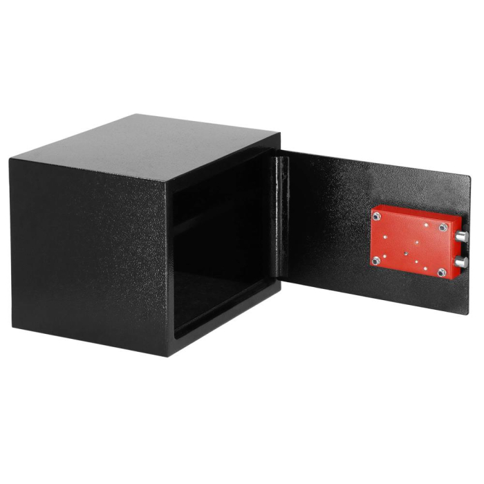 Seif standard cu cheie otel 2 chei incluse dibluri montare, 200x310x200 mm, rezistent, negru [6]