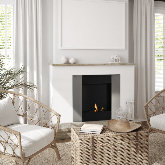  Semineu Bioetanol pentru Perete Rezervor de 0,7L Acoperire 20m² 72x11x72cm [2]