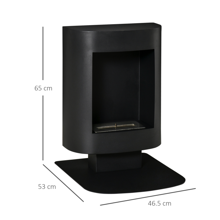 Semineu cu alcool portabil , fara aerisire, cu arzatoare cu bioetanol de 0.9 L/ 3 ore, incalzitoare cu baza din otel de 2000 W pentru interior si exterior, Negru [3]