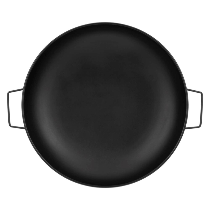 Semineu de exterior tip bol, focar cu manere laterale, din otel, 58x23 cm, negru [8]