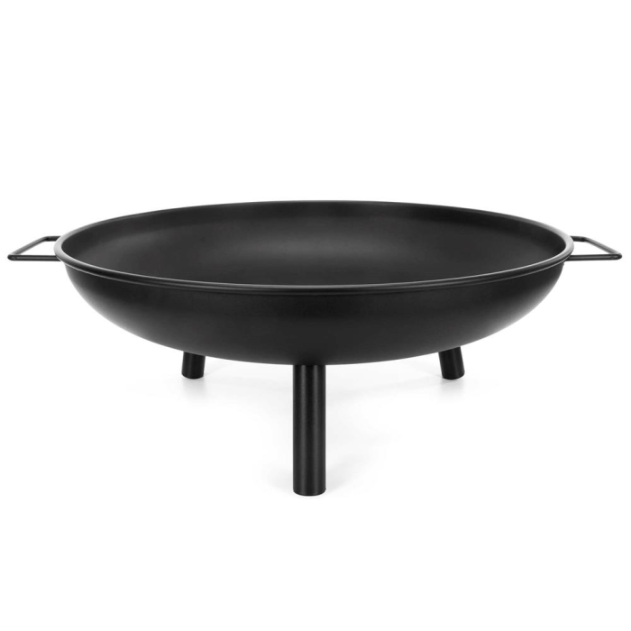 Semineu de exterior tip bol, focar cu manere laterale, din otel, 58x23 cm, negru [7]