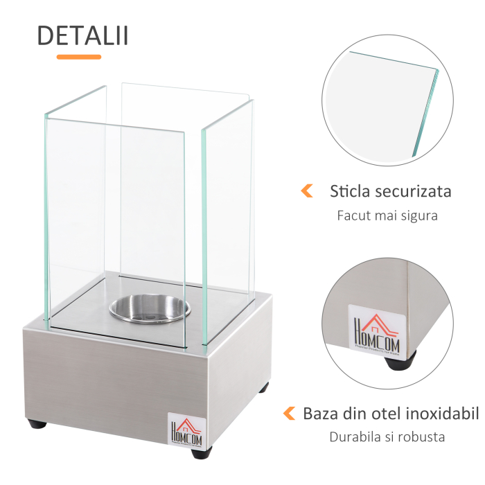 Semineu de masa otel si sticla arzator 0,4L pentru spatii exterioare si interioare [4]