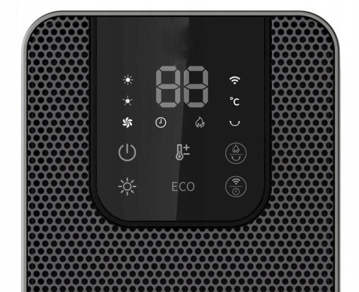 Semineu electric, 2000W, 2 trepte, cu termostat si telecomanda, timer, dispay LED, WiFi [2]