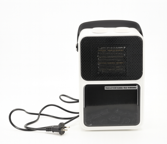 Semineu electric cu efect de flacara, 600-1200 W, 14x21x36 cm, alb [3]