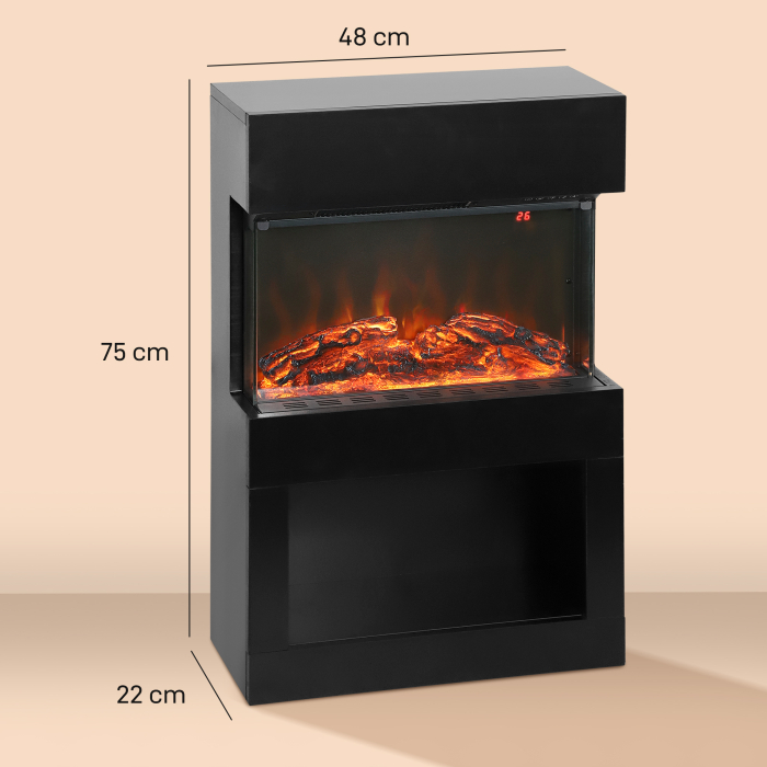  semineu electric cu efect de flacara colorata, 1000W/2000W si telecomanda [3]
