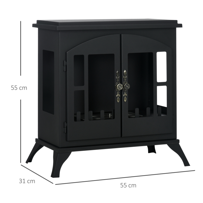  semineu pe Bioetanol, Biosemineu cu Arzator de 0,9L pentru 3 Ore de Ardere, 55x31x55 cm, Negru [3]