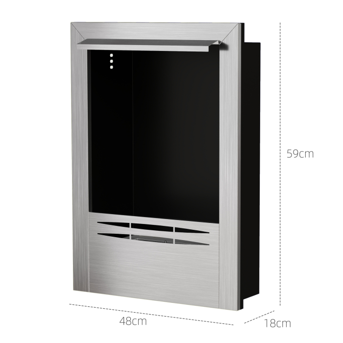  semineu pe Bioetanol incorporat din Otel, Capacitate 0,9L si Durata 3,3 Ore, 48x18x59 cm, Argintiu [3]