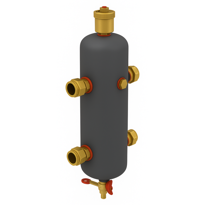 Separator hidraulic Giacomini R146IY005, G 1", 2.3 m³/h, izolatie, functie de eliminare impuritati, aerisire automata [1]