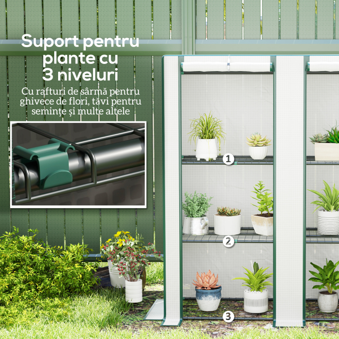  Sera Aplicata, din PE Consolidata,, 144 x 48 x 152 cm, Alb [5]