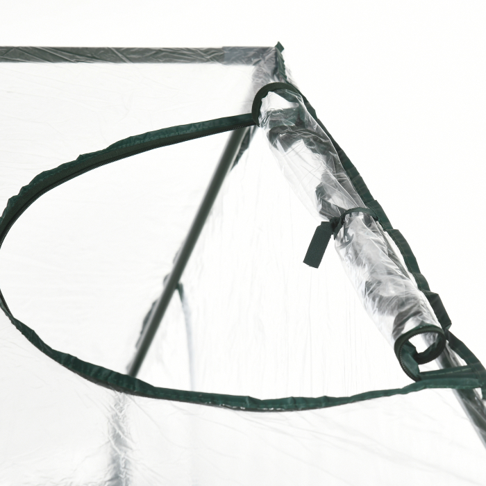  Sera de Exterior cu Intrare cu Fermoar si Aerisire Superioara, din Plastic si Otel, 180x100x152 cm, Transparenta [9]