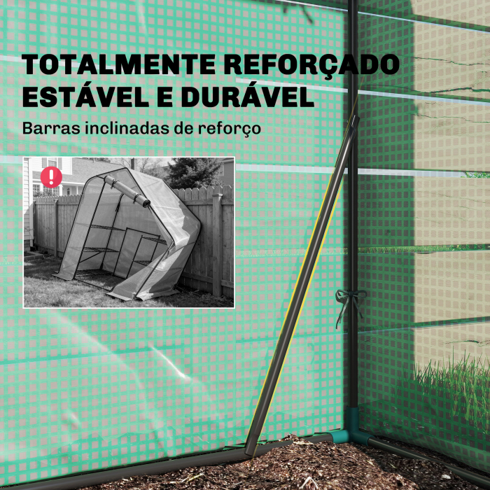  Sera de Gradina 143 x 73 x 195 cm cu Rafturi cu 2 Etaje, Verde [6]