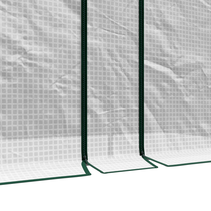  Sera de Gradina 2 m², 2 Usi Rulabile, Acoperire din PE 140g/m² Anti-UV, 2x1x1.78m, Alba [9]