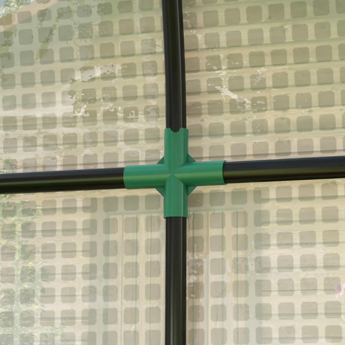  Sera de Gradina 2 m², 2 Usi Rulabile, Acoperire din PE 140g/m² Anti-UV, 2x1x1.78m, Alba [8]
