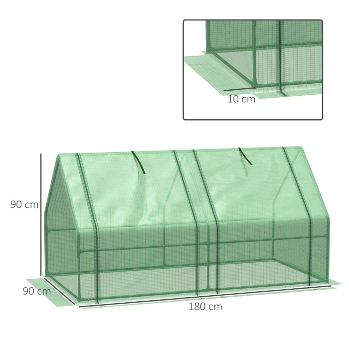  Sera de Gradina cu Acoperire din PE intarit si Cadru din Otel, 180x90x90 cm, Verde [3]