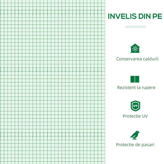  Sera de Gradina cu Acoperire din PE, tepuse si Margini Extinse, 120x60x60cm, Verde [4]