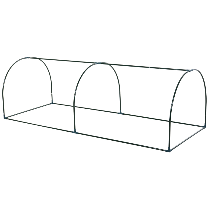  Sera de gradina cu cadru din otel si invelis din PVC, 250x100x80cm, Verde si transparent [8]