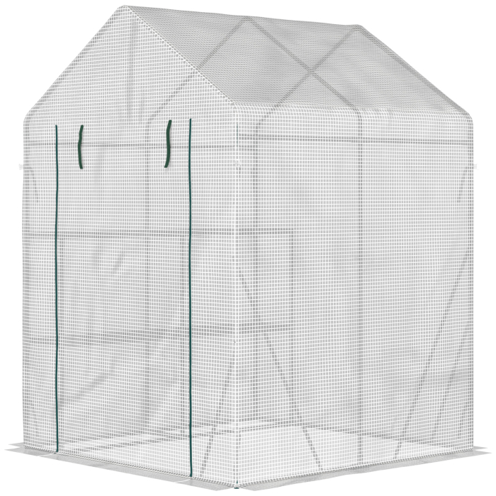  sera de gradina, cu usa tip rulou, 143x143x195cm, alb [8]