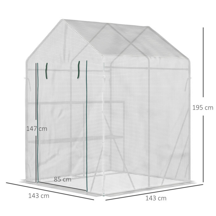  sera de gradina, cu usa tip rulou, 143x143x195cm, alb [3]