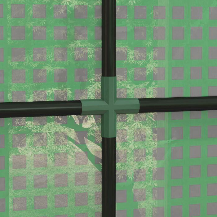  Sera de Gradina de Perete cu 2 Usi Rulabile si Acoperire din PE Anti-UV, 200x80x200 cm, Verde [9]